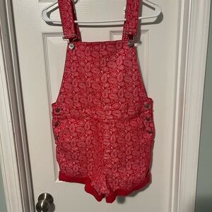 BDG Urban Outfitters Red Paisley Overalls